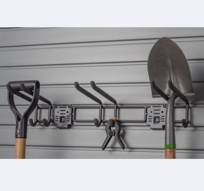 24" Long Tool Bar w/ Hooks and Lock SlatWall Accessory